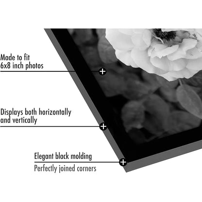 5pc Black 6x8 Modern Picture Frame Set