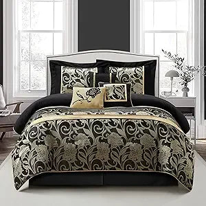 Red Gold 9-Piece Queen Comforter Set