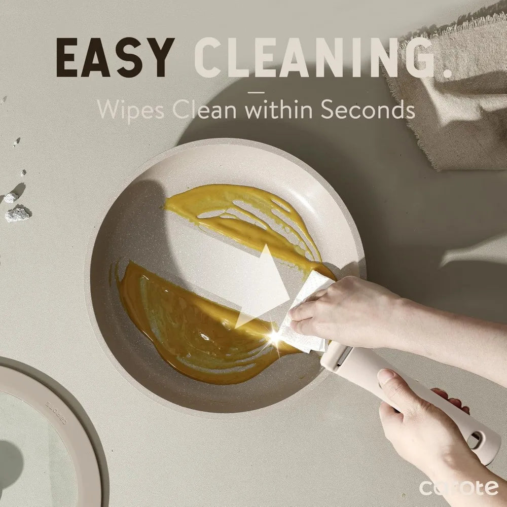 16-Piece Nonstick Cookware Set Detachable Handles