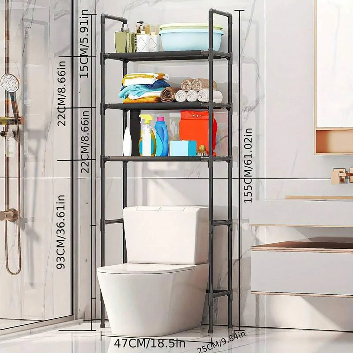 Modern Space Saving Over Toilet Storage Rack