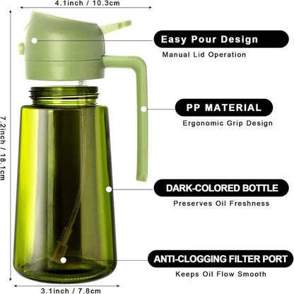 2-in-1 Glass Olive Oil Dispenser & Sprayer