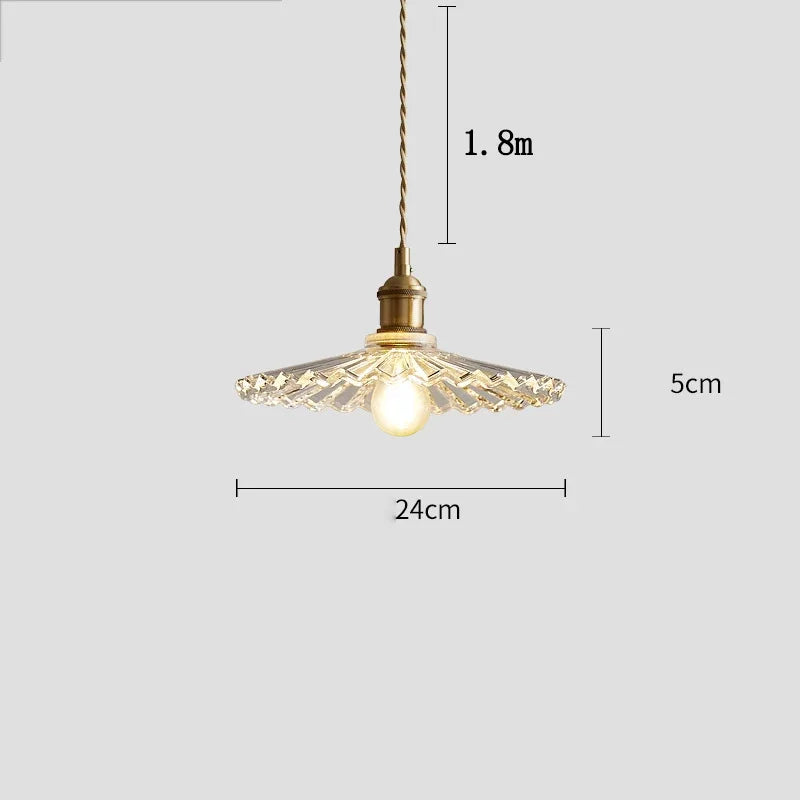 Nordic Retro Glass Flower Pendant Light