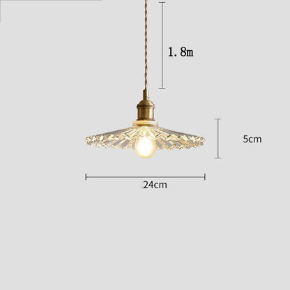 Nordic Retro Glass Flower Pendant Light
