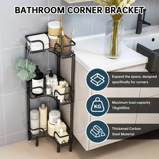 Freestanding Multi-Tier Bathroom Corner Storage Shelf