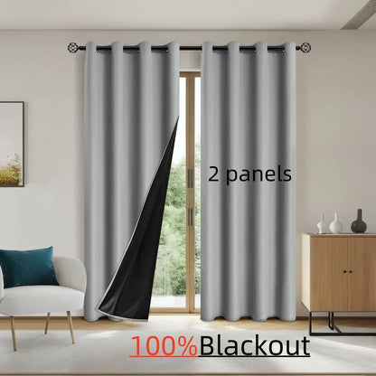 Modern 100% Blackout Solid Window Curtains