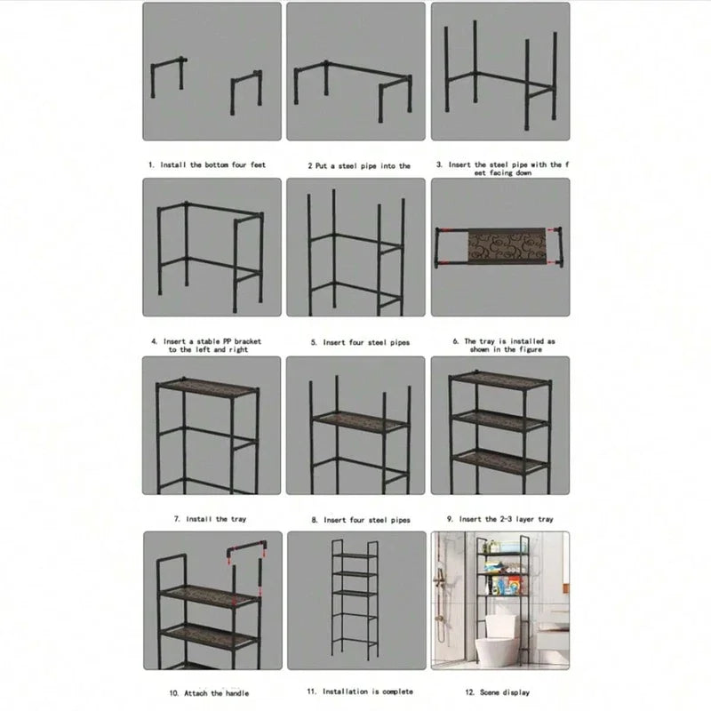 Modern Space Saving Over Toilet Storage Rack