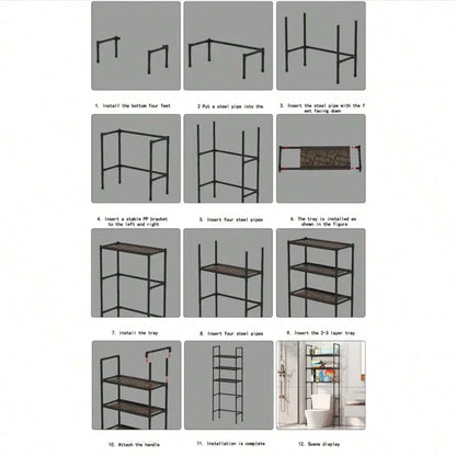 Modern Space Saving Over Toilet Storage Rack