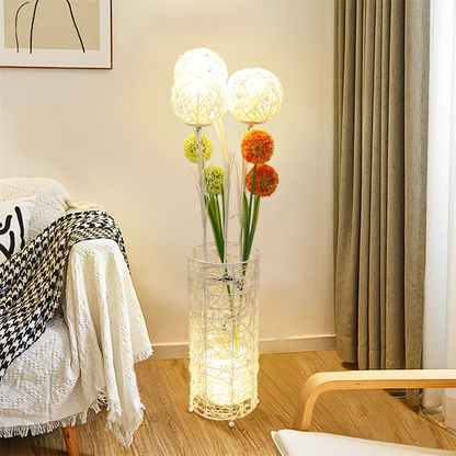 LUVODI Modern Rattan Tall Standing Floor Lamp