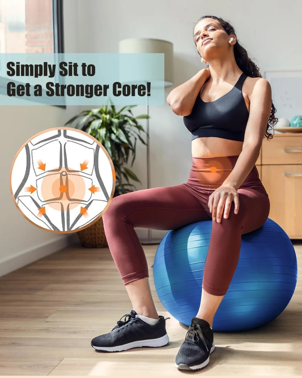 Anti-Slip Yoga Ball Stability Balance Exercise Chair
