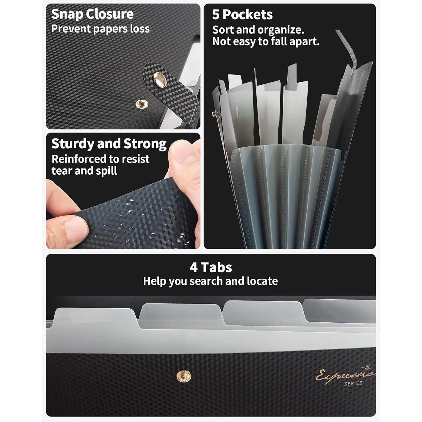 Expandable File Folder Letter Size Portable Organizer