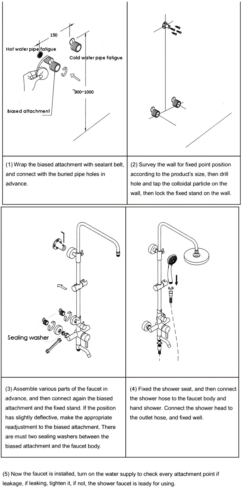 Luxury Gold Piano Rainfall Shower System