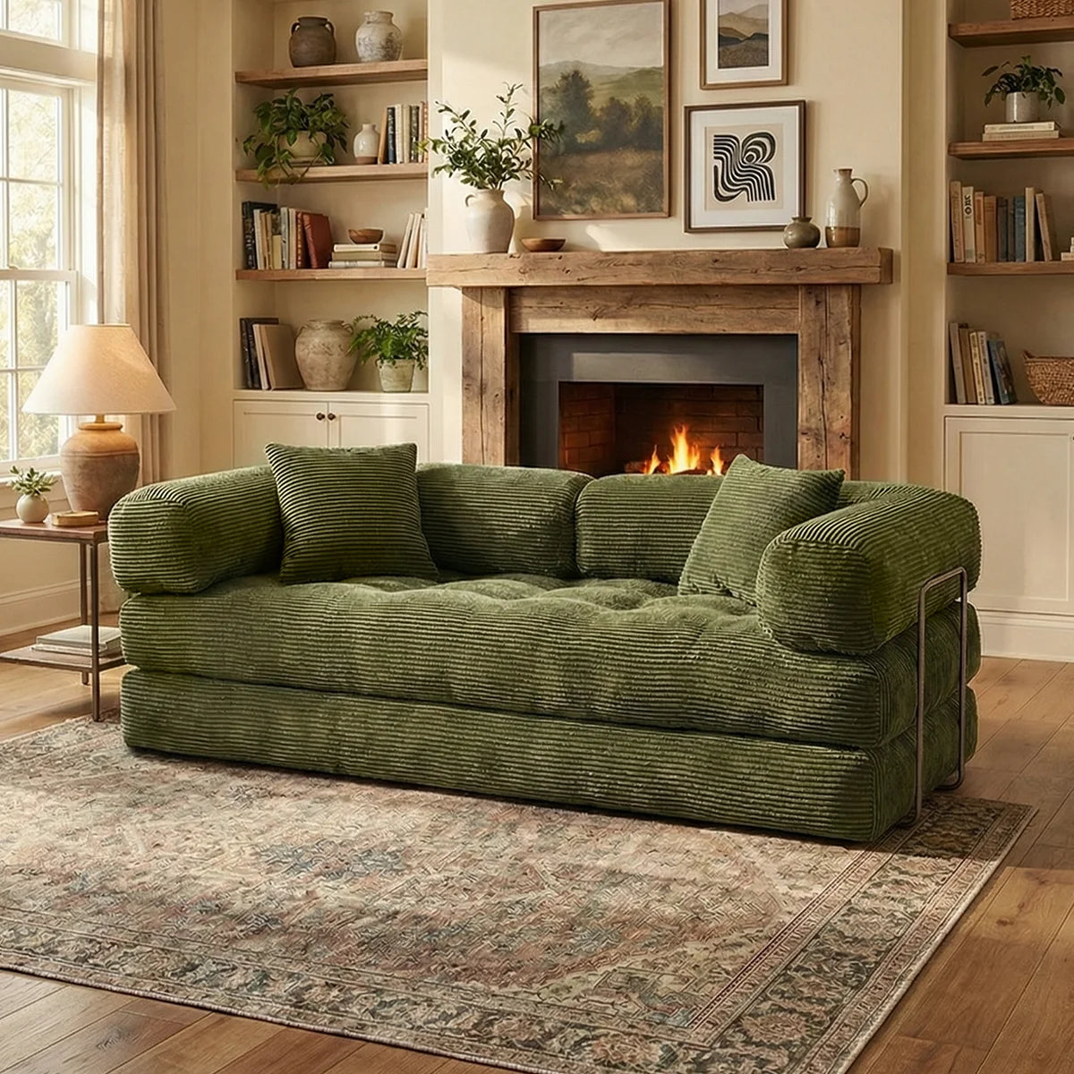 4-in-1 Queen Corduroy Futon Sofa Bed